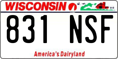 WI license plate 831NSF