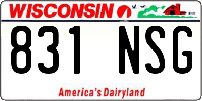 WI license plate 831NSG