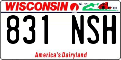WI license plate 831NSH