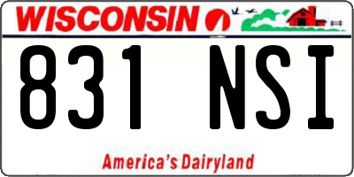 WI license plate 831NSI