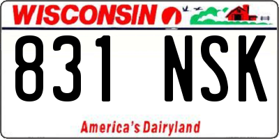 WI license plate 831NSK