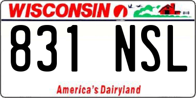 WI license plate 831NSL