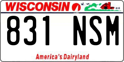 WI license plate 831NSM