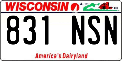 WI license plate 831NSN