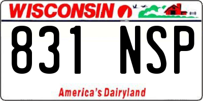 WI license plate 831NSP