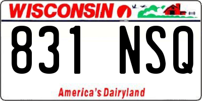 WI license plate 831NSQ