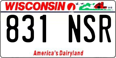 WI license plate 831NSR