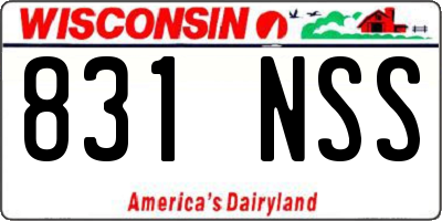 WI license plate 831NSS