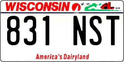 WI license plate 831NST