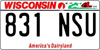 WI license plate 831NSU