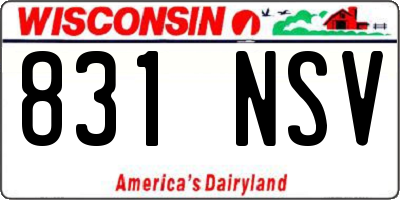 WI license plate 831NSV
