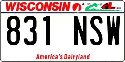WI license plate 831NSW
