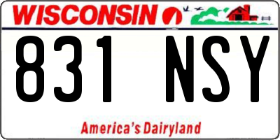 WI license plate 831NSY