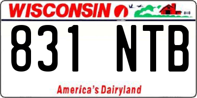 WI license plate 831NTB