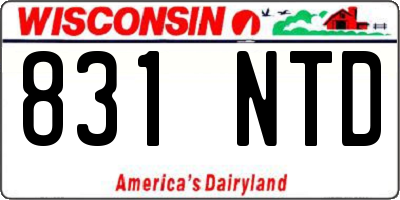 WI license plate 831NTD