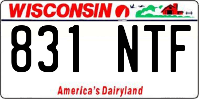 WI license plate 831NTF