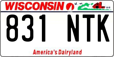 WI license plate 831NTK
