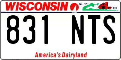 WI license plate 831NTS