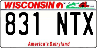 WI license plate 831NTX