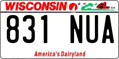 WI license plate 831NUA