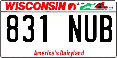 WI license plate 831NUB