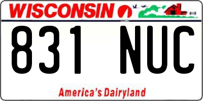 WI license plate 831NUC