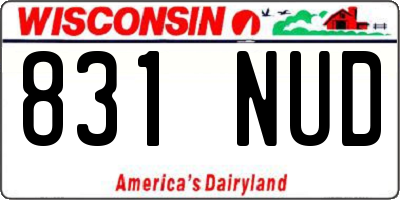 WI license plate 831NUD