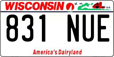 WI license plate 831NUE