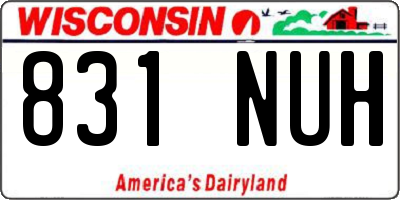 WI license plate 831NUH