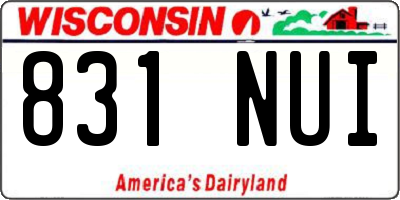 WI license plate 831NUI
