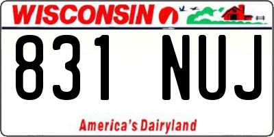 WI license plate 831NUJ