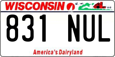 WI license plate 831NUL