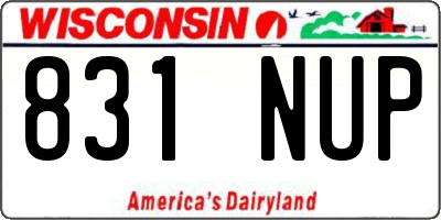 WI license plate 831NUP