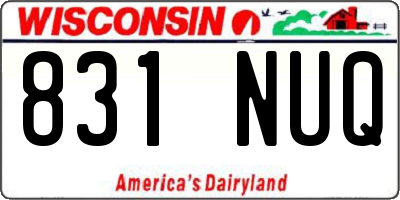 WI license plate 831NUQ