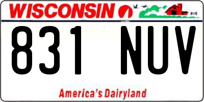 WI license plate 831NUV