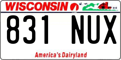 WI license plate 831NUX