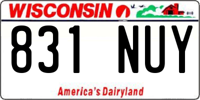 WI license plate 831NUY