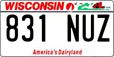 WI license plate 831NUZ