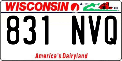 WI license plate 831NVQ