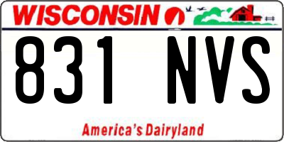 WI license plate 831NVS
