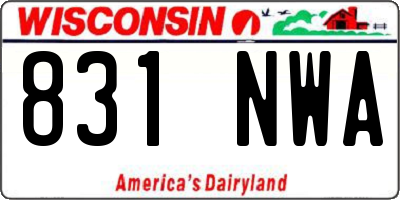 WI license plate 831NWA