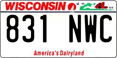 WI license plate 831NWC