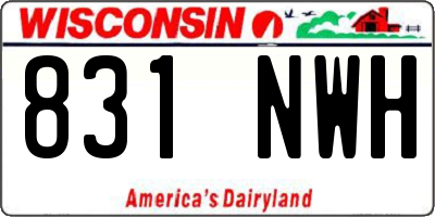 WI license plate 831NWH