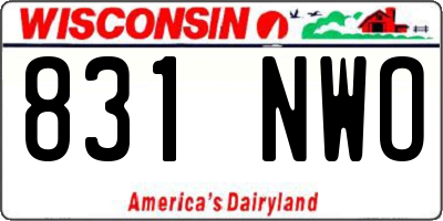 WI license plate 831NWO