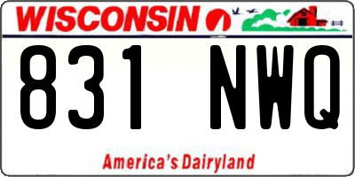 WI license plate 831NWQ