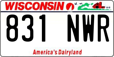 WI license plate 831NWR