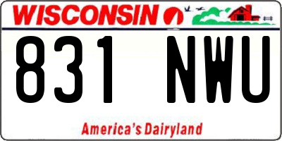 WI license plate 831NWU