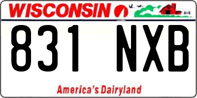 WI license plate 831NXB