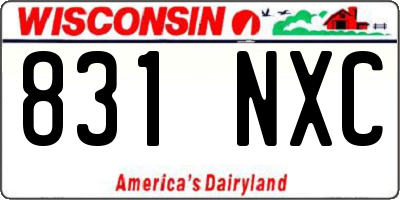 WI license plate 831NXC