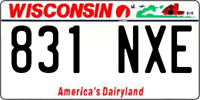 WI license plate 831NXE